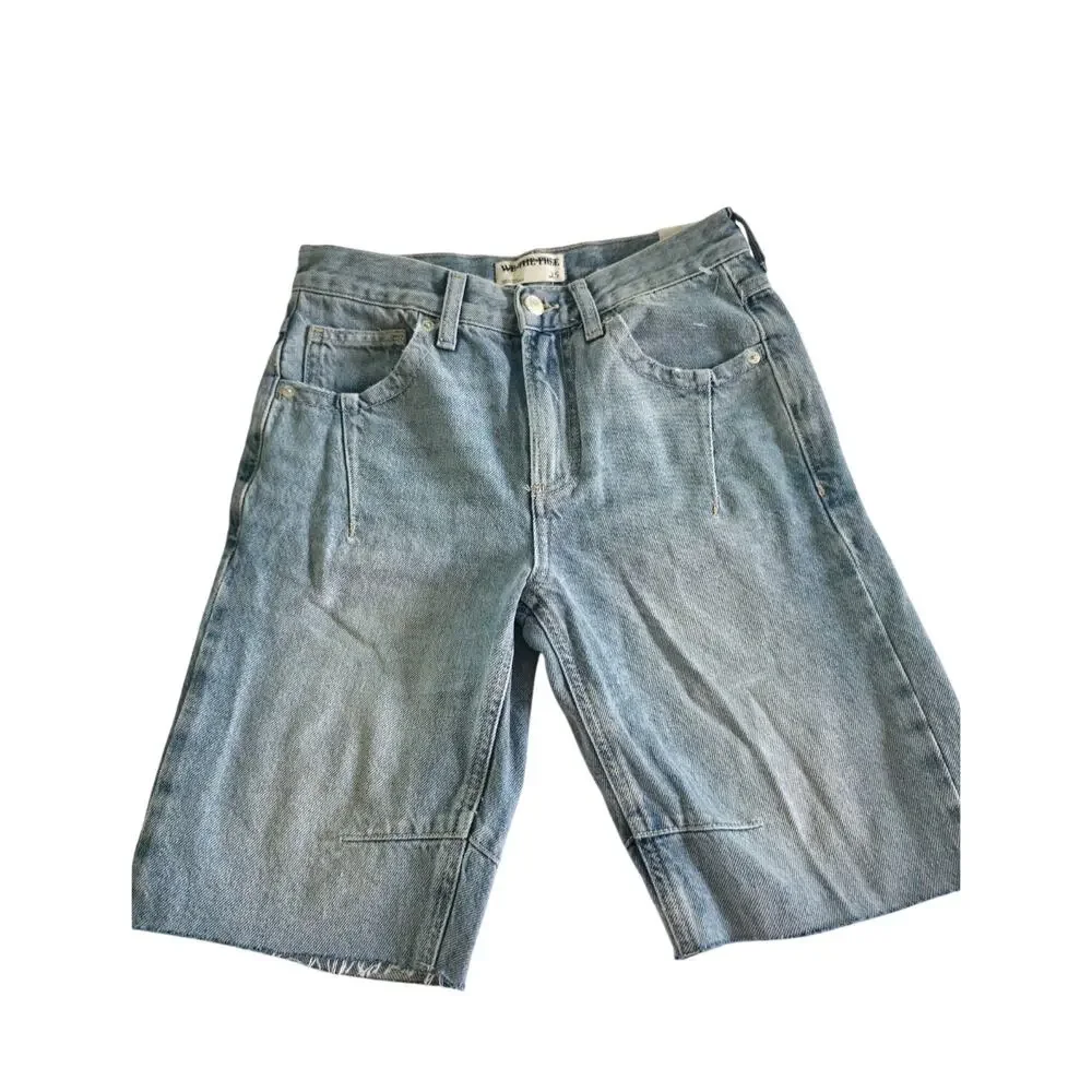 Free People We The Free Ghost Town Long Denim Shorts NWOT 25